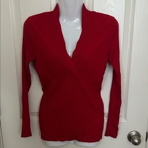 INC International Concepts Deep Red V-Neck Sweater